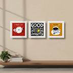 Set 3 Cuadros Cocina Pop Art Frases Cafe Comedor Decoracion