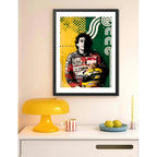 Cuadro Ayrton Senna Formula 1 Mclaren Casco Amarillo Arte Marco Negro