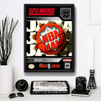 Cuadro Nba Jam Game Retro Baloncesto Basket Videojuego Marco Negro