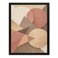 Cuadro Living Dormitorio Abstracto Geometrico Rosa Beige Marco Negro