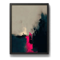 Cuadro Dormitorio Living Boho Abstracto Neón Rosa Beige Marco Negro