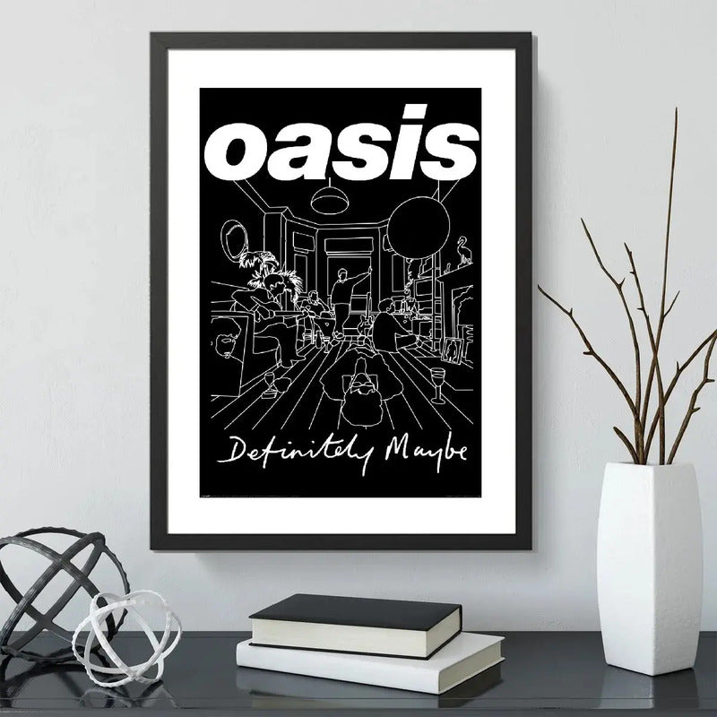 Cuadro Oasis Definitely Maybe Rock Arte Musica Decoracion Marco Negro