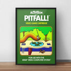 Cuadro Pitfall Atari Game Retro Videojuego Gamer Decoracion Marco Negro