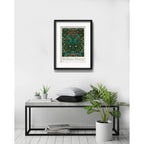 Cuadro William Morris Tulip Flores 53x43cm Con Paspartú Marco Negro