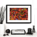 Cuadro Jackson Pollock Red Comp Rojo Abstracto Con Paspartú Marco Negro