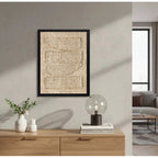 Cuadro Living Dormitorio Abstracto Textura Beige Tonos Nude Marco Negro