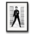 Cuadro Elvis Presley Rock Retro Decoracion Con Paspartú Elvis Jailhouse Rock 2 Con Marco Negro