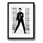 Cuadro Elvis Presley Rock Retro Decoracion Con Paspartú Elvis Jailhouse Rock 2 Con Marco Negro