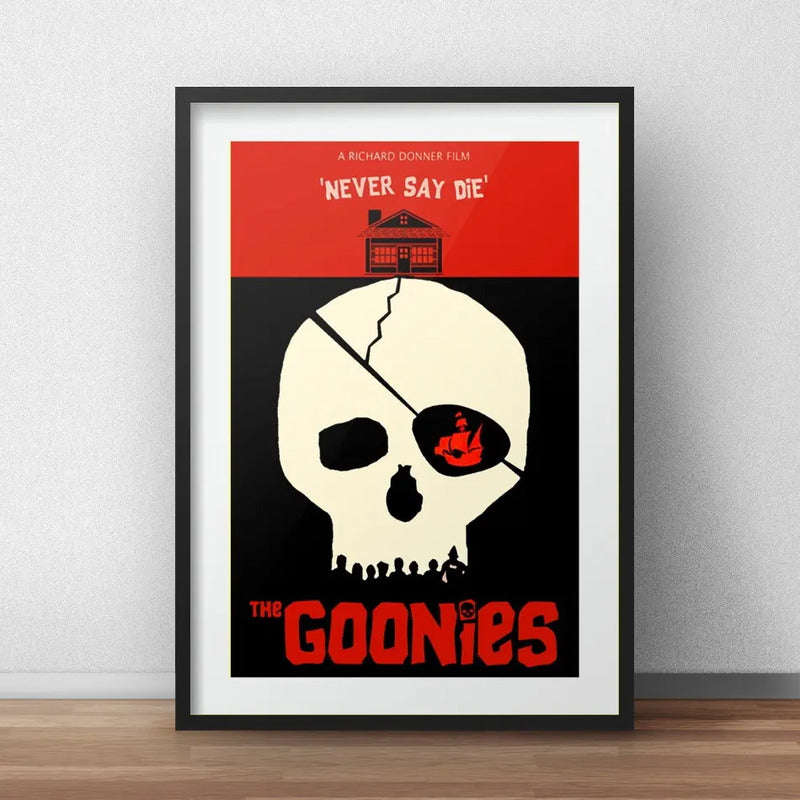Cuadro Los Goonies Minimalista Pelicula Cinema Arte Paspartú Marco Negro