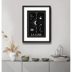 Cuadro La Luna Tarot Astrologia Arte 53x43cm Con Paspartú Marco Negro