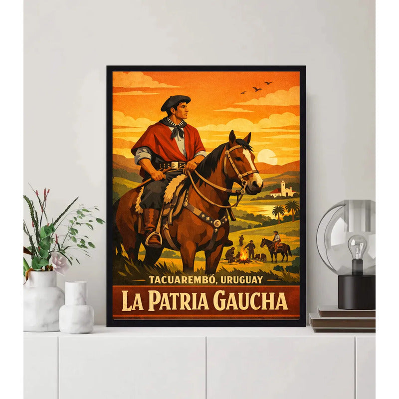 Cuadro Tacuarembó La Patria Gaucha Uruguay Arte Decoracion La Vida En El Campo Negro