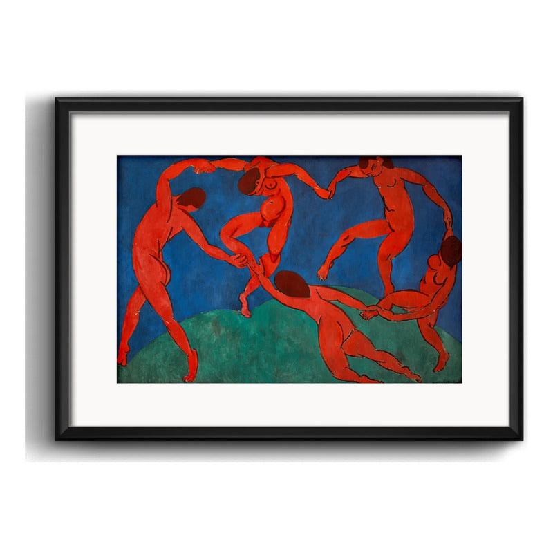Cuadro Matisse La Danza Arte Abstracto 53x43cm Con Paspartu Marco Negro