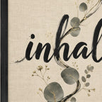 Set 2 Cuadros Inhale Exhale Motivacional Botanico Eucalipto Marco Negro