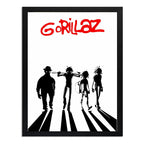 Cuadro Gorillaz Rock Naranja Mecanica Arte Musica Decoracion Marco Negro