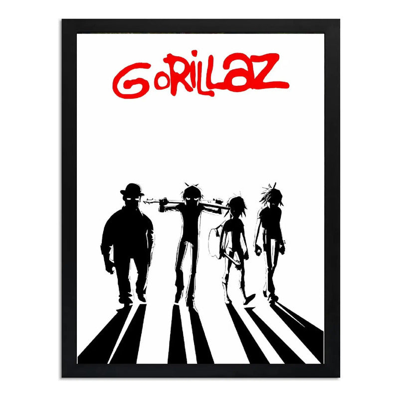 Cuadro Gorillaz Rock Naranja Mecanica Arte Musica Decoracion Marco Negro
