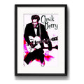 Cuadro Chuck Berry Leyenda Del Rock Decoracion Con Paspartú Marco Negro