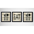 Set 3 Cuadros Cocina Gourmet Eat Kitchen Decoración Hogar