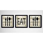 Set 3 Cuadros Cocina Gourmet Eat Kitchen Decoración Hogar
