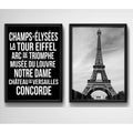 Set 2 Cuadros Paris Torre Eiffel Francia Blanco Negro Decora