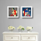 Set 2 Cuadros Superman Mujer Maravilla Baño Héroes Comics