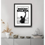 Cuadro Rocky Balboa Stallone Boxe 53x43cm Con Paspartú Marco Negro