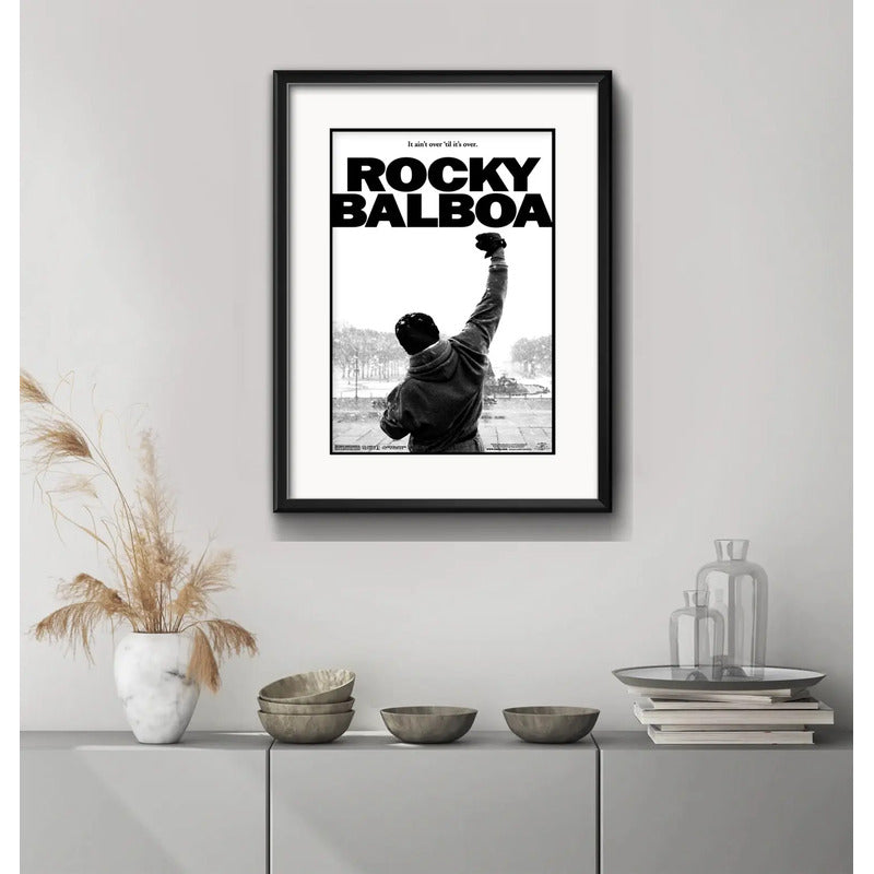 Cuadro Rocky Balboa Stallone Boxe 53x43cm Con Paspartú Marco Negro