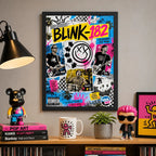 Cuadro Blink-182 Pop Punk Rock Since 1992 Arte Vintage Marco Negro