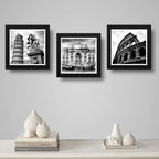 Set 3 Cuadros Italia Roma Coliseo Blanco Y Negro Decoracion