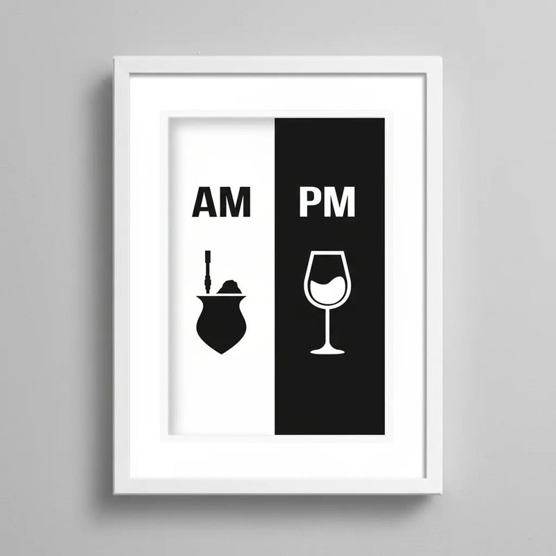 Cuadro Am Pm Mate Vino Cocina Living Decoracion Con Paspartú