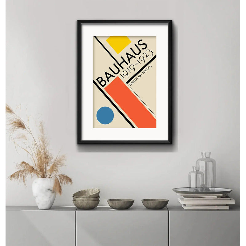 Cuadro Bauhaus Exposicion 1923 Arte Br6 53x43cm Con Paspartú Marco Negro