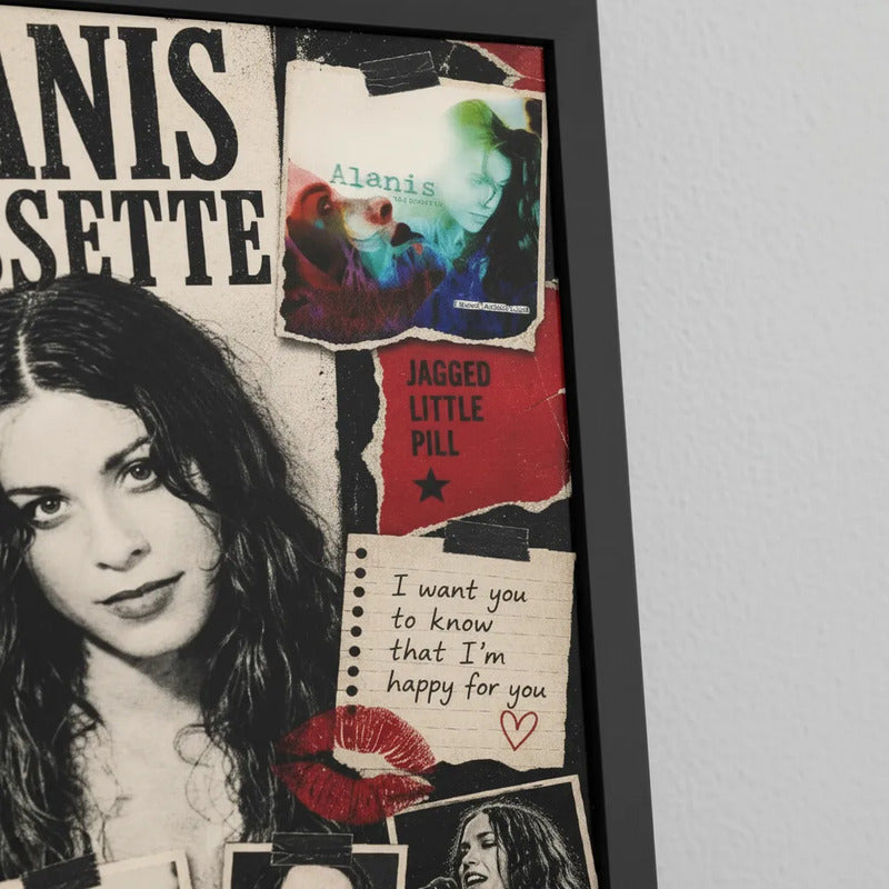 Cuadro Alanis Morissette Jagged Little Pill Rock Art Vintage Marco Negro