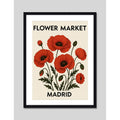 Cuadro Flower Market Flores Ciudades Art Botanico Decoracion Flower Market Madri Marco Negro
