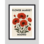 Cuadro Flower Market Flores Ciudades Art Botanico Decoracion Flower Market Madri Marco Negro