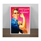 Cuadro Feminista Retro Keep Calm Chica Empoderada Decoracion