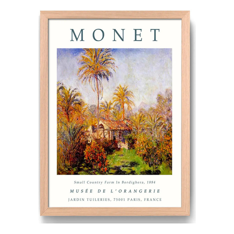 Cuadro Dormitorio Living Monet Granja Bordighera Marco Oak Marco Marrón Claro