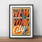 Set 3 Cuadros Londres Paris Nueva York Ciudades Con Paspartu