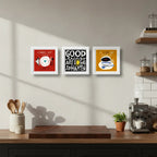 Set 3 Cuadros Cocina Pop Art Frases Cafe Comedor Decoracion