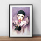 Cuadro Pierrot & Colombina Arte Carnaval Decor Con Paspartú