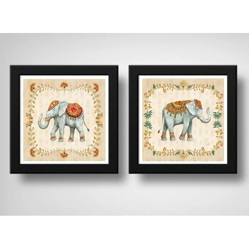 Set 2 Cuadros Elefante India Hindu Arte Decoracion