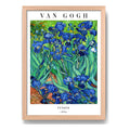 Cuadro Dormitorio Living Van Gogh Flores De Iris Marco Oak Marco Marrón Claro