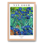 Cuadro Dormitorio Living Van Gogh Flores De Iris Marco Oak Marco Marrón Claro