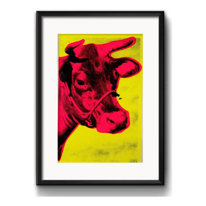 Cuadro Andy Warhol Pop Art Vaca Cow Decoracion Con Paspartu