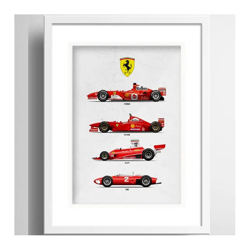 Cuadro Formula 1 Ferrari Autos Carrera Modelos Con Paspartu