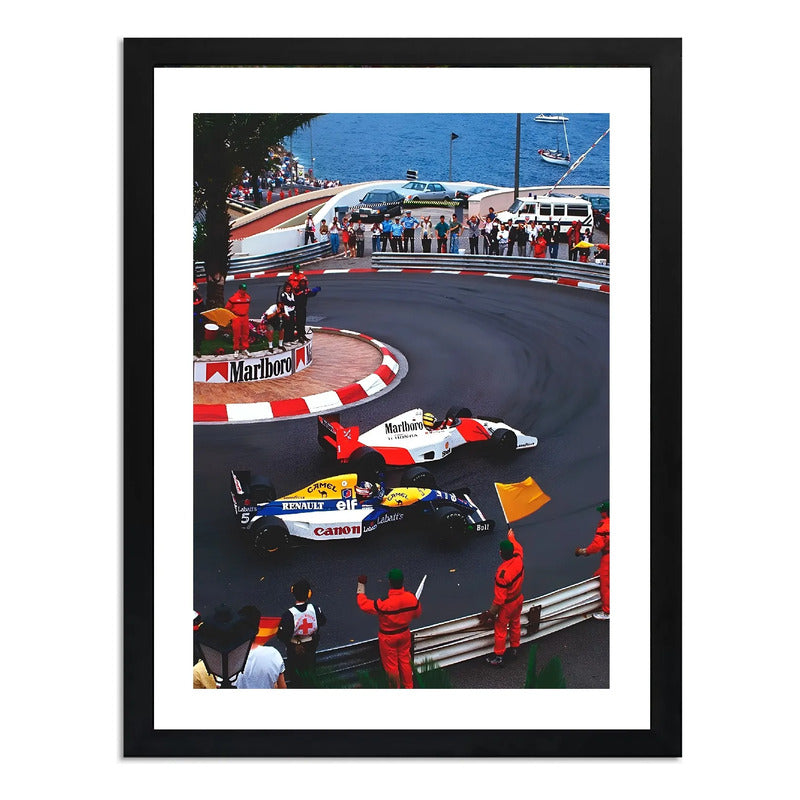 Cuadro Ayrton Senna Monaco 1992 Formula 1 Foto Icônica F1 Marco Negro