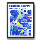 Cuadro Copa Del Mundo Futbol Fifa 2026 Póster Oficial Ciudad Filadelfia Estados Unidos Negro