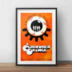 Cuadro La Naranja Mecánica Clockwork Orange Con Paspartú Modelo 2 Con Marco Negro