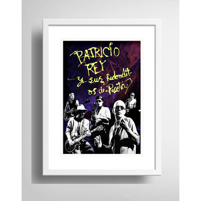 Cuadro Patricio Rey Redondos Indio Solari Rock Con Paspartú