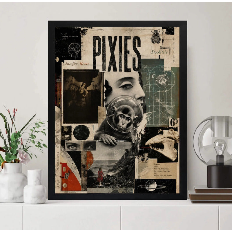 Cuadro Pixies Rock Arte Vintage Surfer Rosa Album Musica Marco Negro