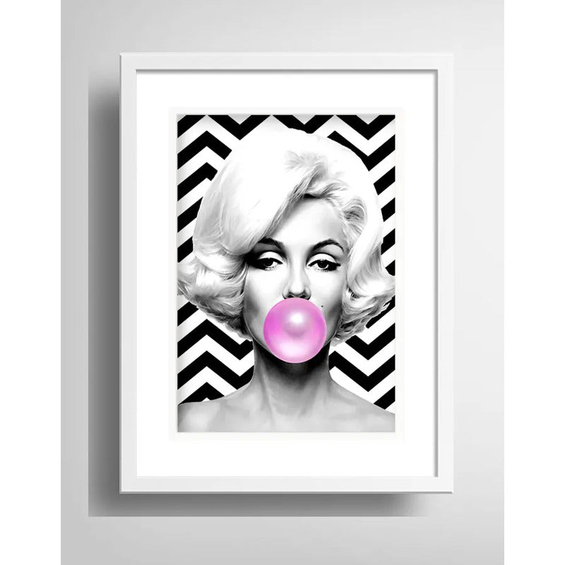 Cuadro Marilyn Monroe Chicle Pop Fashion Decoracion Paspartú