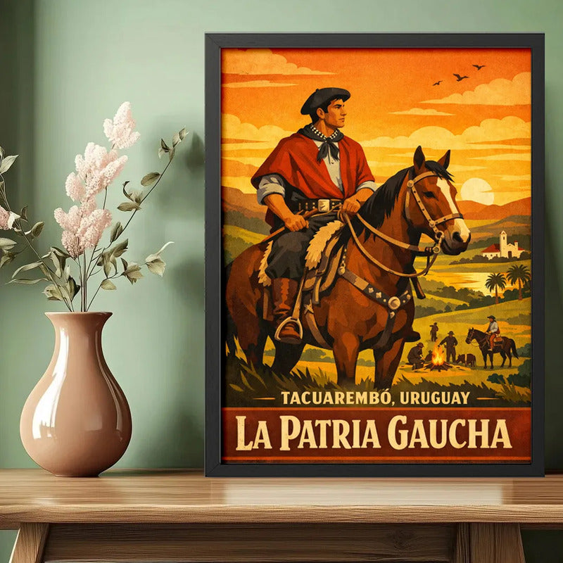 Cuadro Tacuarembó La Patria Gaucha Uruguay Arte Decoracion La Vida En El Campo Negro